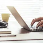 Businessman on laptop working